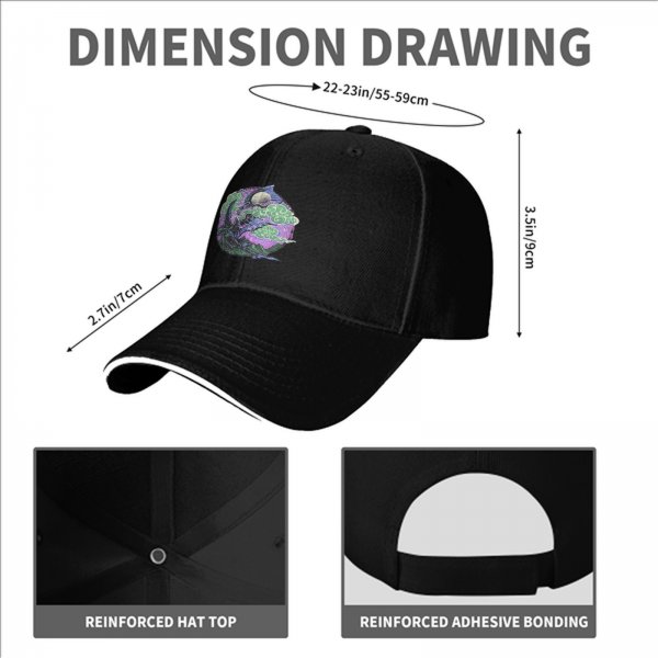 Black Baseball Cap With Fantasy Dragon Moon Cloud Night Artwork