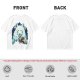 Olive T-Shirt With White Wolf And Howling Wolf Moon Graphic