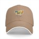 Black Baseball Cap With Cartoon Cheese Taking Selfie Peace Sign