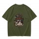 Olive green t-shirt with coffee themed 'Today is a multiple cups of Coffee' print