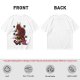 Olive T-shirt with Red Chinese Dragon and Cloud Graphic Print