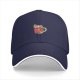 Black baseball cap with festive red mug and treats graphic
