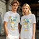 Olive T-Shirt With Kawaii Beer Can Robot Graphic