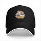 Black baseball cap with cute cats in a box graphic