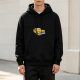Black Hoodie With Vintage Yellow Taxi Graphic Print