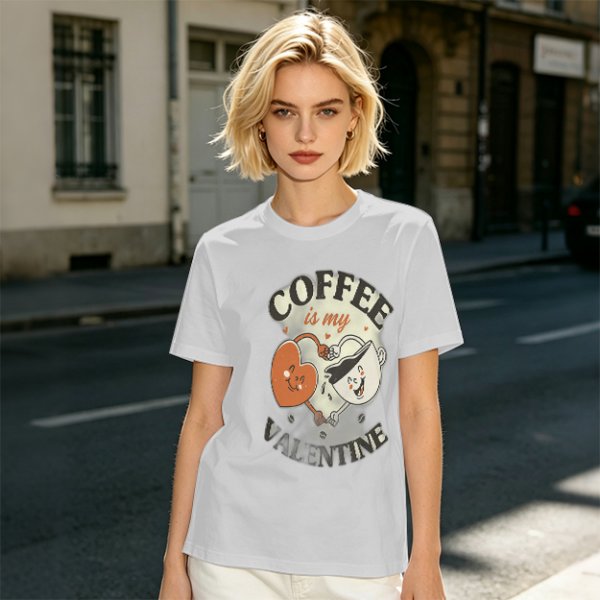 Coffee Is My Valentine Graphic T-Shirt For Coffee Lovers