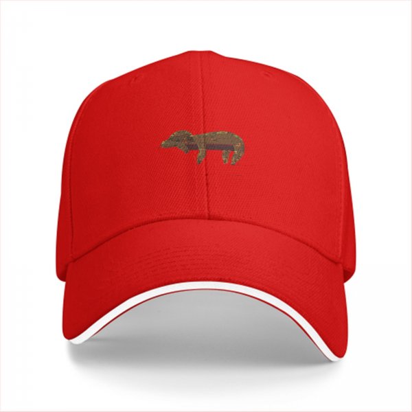 Black baseball cap with vintage animal graphic print