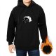 Black hoodie with cute cartoon black cat graphic