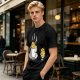 Olive T-Shirt With Funny Cookie In Coffee Cup Print