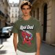 Olive green graphic t-shirt with Kool Dad and Kool-Aid mascot print