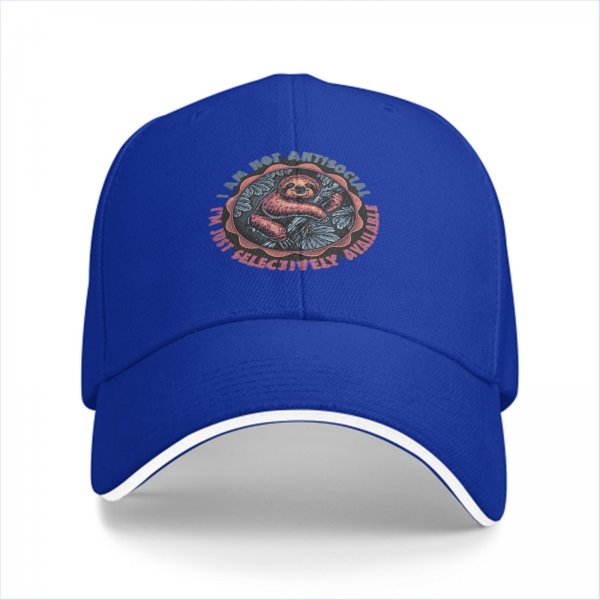 I Am Not Antisocial Sloth Baseball Cap