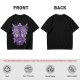 Olive T-Shirt with Celestial Cat Moth and Mystical Hands Print