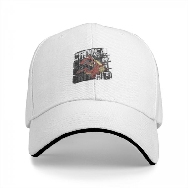 Black Baseball Cap with Critical Hit Dragon D20 Print for Tabletop RPG Fans
