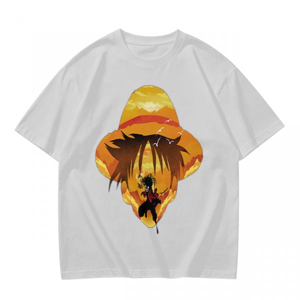 One Piece Luffy Straw Hat Sunset Graphic T-Shirt