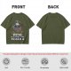 Olive t-shirt with raccoon in trash can and funny home quote