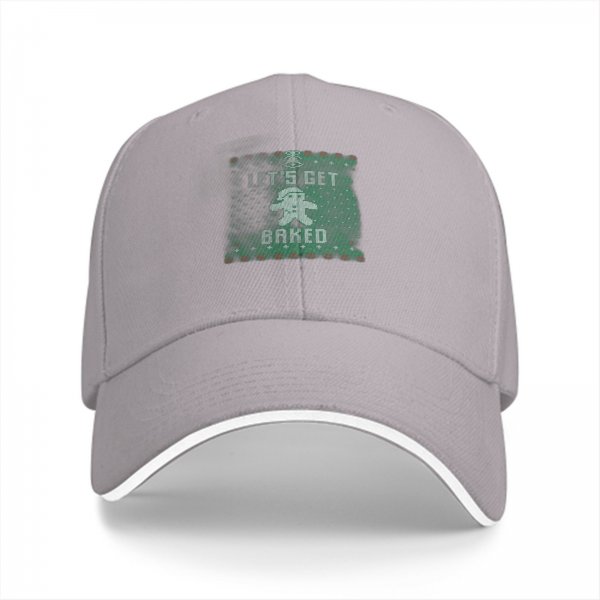 Black Baseball Cap With 'Let's Get Baked' Gingerbread Christmas Print