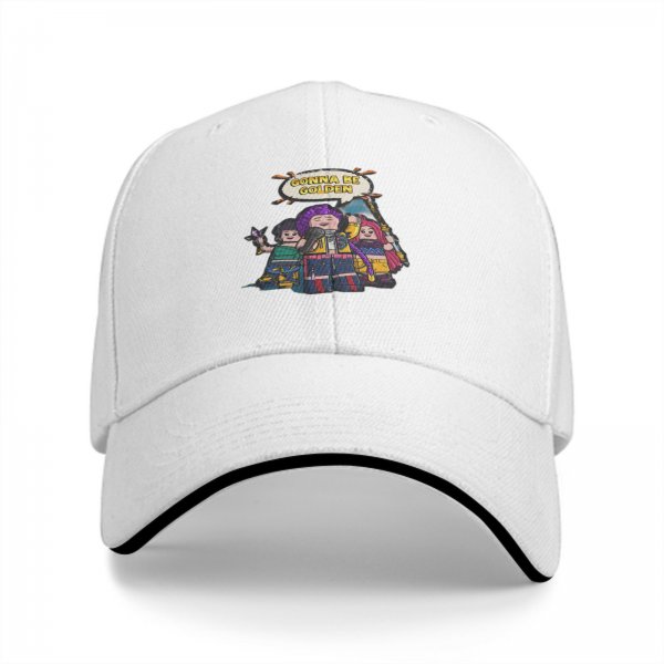 Black Baseball Cap With Lego Style Band Artwork That Says Gonna Be Golden