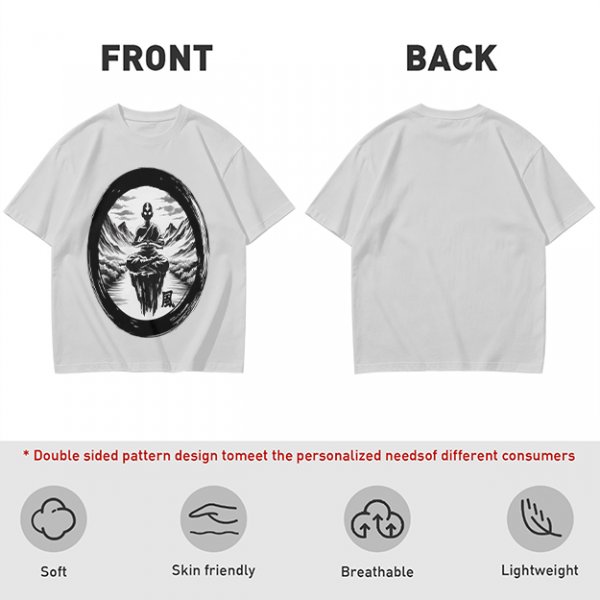 Olive T-shirt with Air Nomad Monk Meditating Ink Art Print