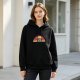 Black Hoodie With Retro Sunset Graphic Print