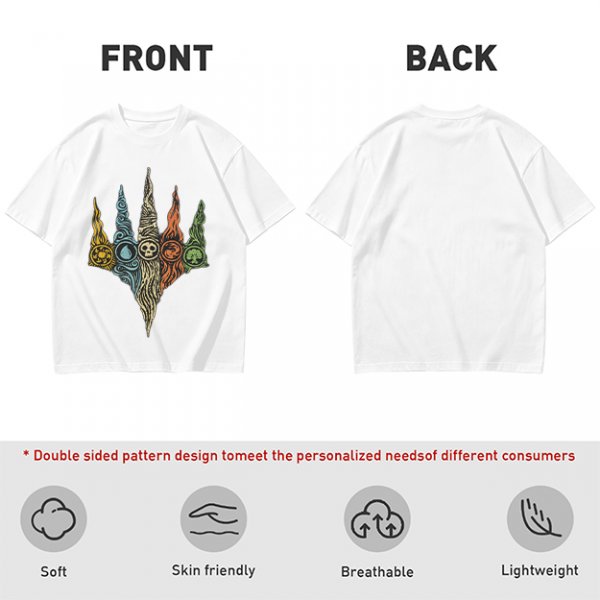 Magic The Gathering Five Mana Symbols Graphic T-Shirt