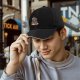 Black Baseball Cap with Fantasy Warrior and Companion Art Print