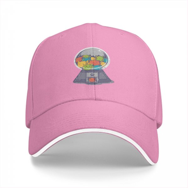 Black Baseball Cap With Cat Gumball Machine Graphic