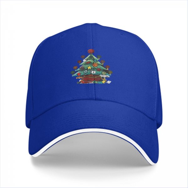 Black Baseball Cap With Christmas Tree Gaming Themed Artwork