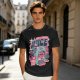 Olive t-shirt with retro hot juice devil graphic print