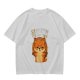 Olive green t-shirt with grumpy fox offering a hug graphic