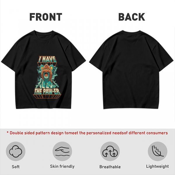 I Have The Paw-er Lion Graphic Olive T-Shirt