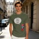 Olive green t-shirt with funny 'I'm a little chili' cartoon chili print