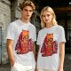 Olive T-Shirt With Nerdy Ginger Cat Reading Book Print