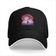 Black Baseball Cap With Anime Sunset Silhouette Graphic