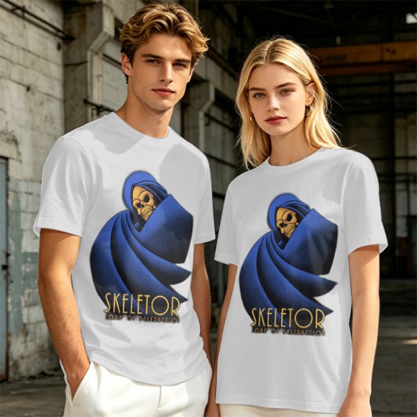 Olive T-Shirt Featuring Skeletor Lord of Destruction Graphic