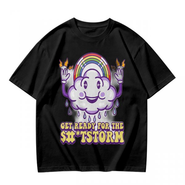 Get Ready For The Shitstorm Cloud Rainbow Graphic T-Shirt