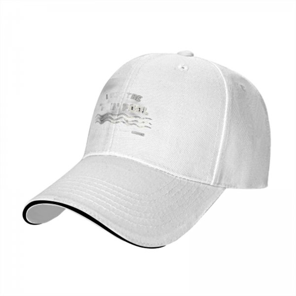 Black baseball cap with water wave and pool themed graphic