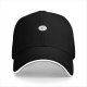 Black Baseball Cap With Small Canoe Graphic On Front