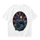 Olive T-Shirt with Cheshire Cat Clock Art Print