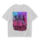 Olive T-Shirt With Neon Cyberpunk Warrior Women Graphic