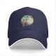 Black baseball cap with witch and black cat fantasy town print