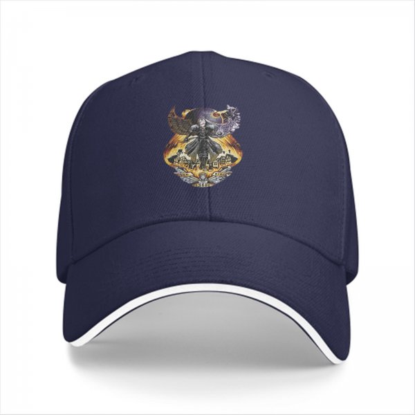 Black Baseball Cap With Fantasy Dark Warrior Graphic Print
