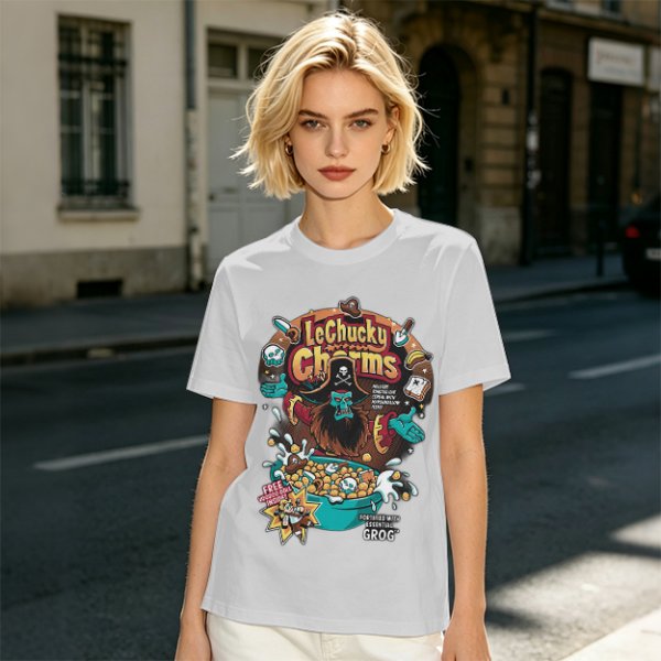 Olive T-Shirt With LeChucky Charms Pirate Cereal Graphic