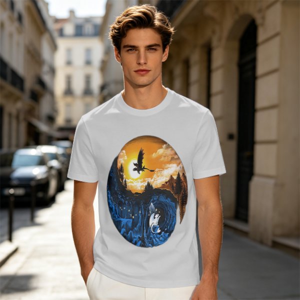 How to Train Your Dragon Night and Light Fury Dragon Scene T-Shirt