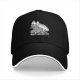 Black Baseball Cap With Detailed Monochrome Dragon Art Print