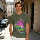 Olive T-Shirt with Neon Pink Ghostface 'The Fresh Killer' Print