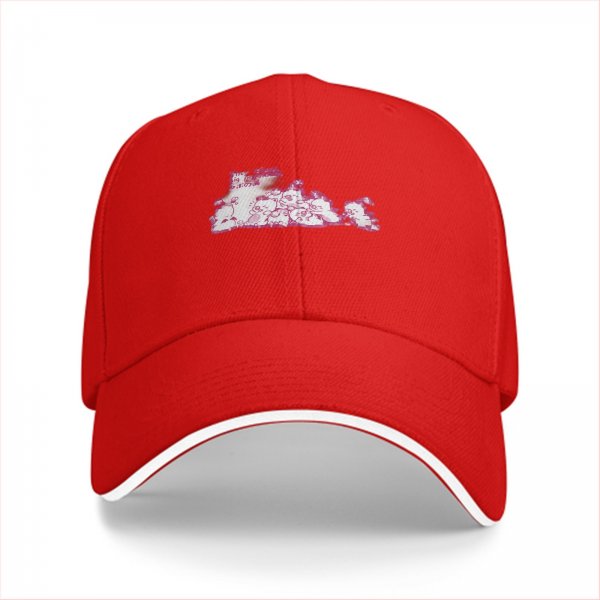 Black Baseball Cap With Pink Whimsical Graphic Design