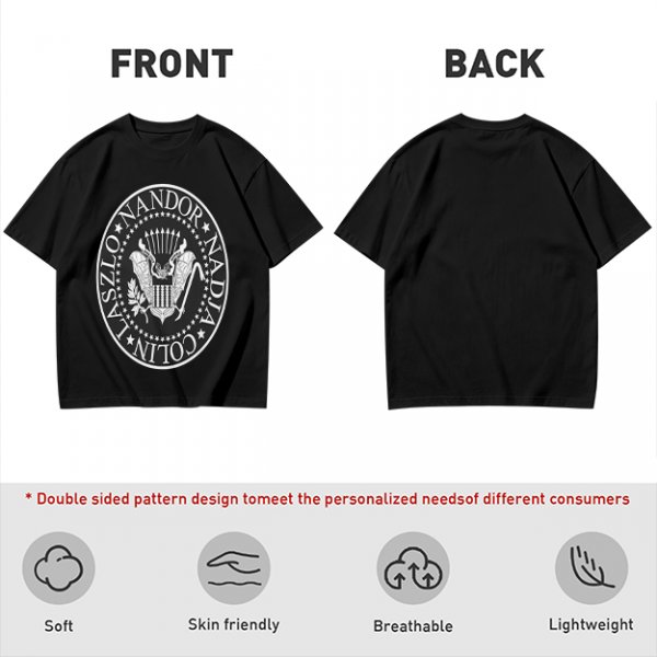 Olive T-Shirt with Vampire Roommates Names Presidential Seal Print