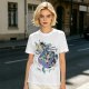 Olive t-shirt with whimsical bento box animal graphic print