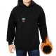 Black Hoodie With Cute Small Cartoon Insect Graphic