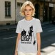 Olive green graphic t-shirt with CatGPT and mischievous cat prints